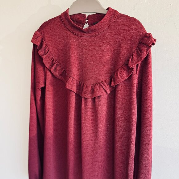 Miss Selfridge Red Burgundy Mini Dress - Picture 3 of 4